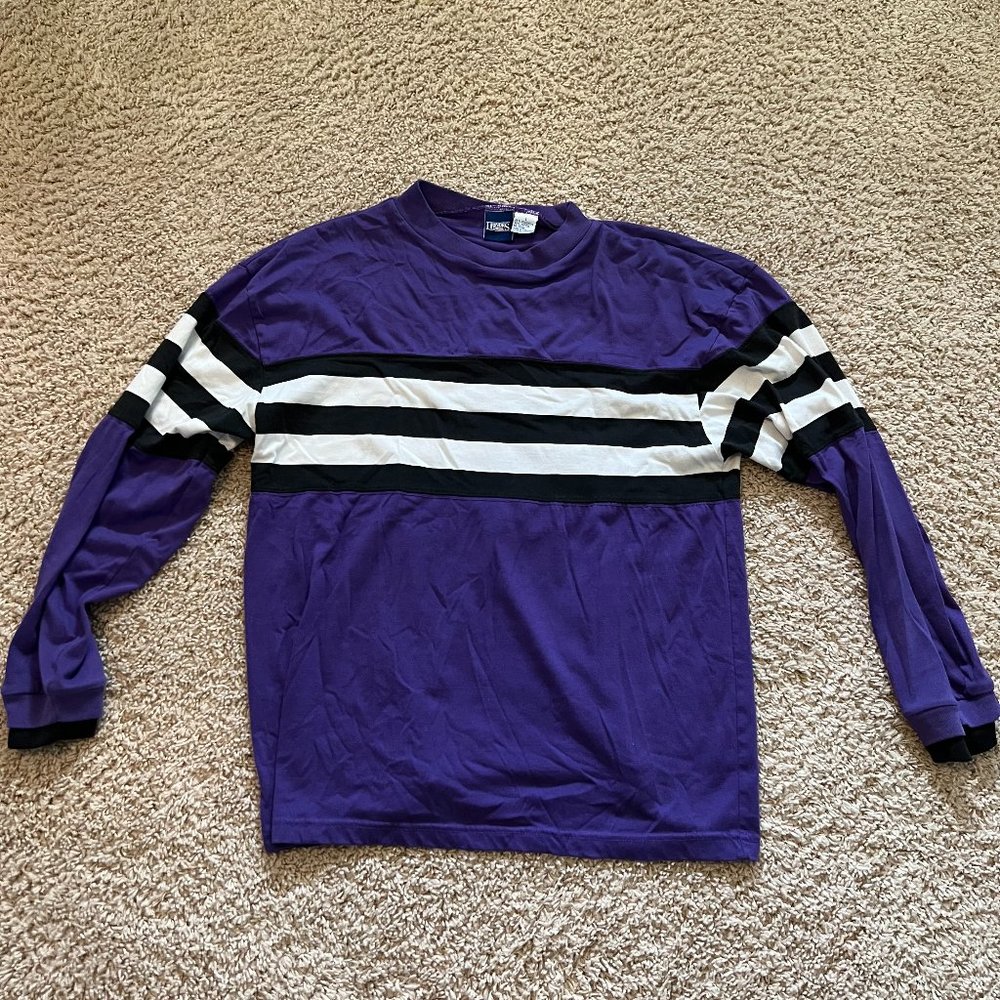 Vintage Colorblock Crewneck Purple L